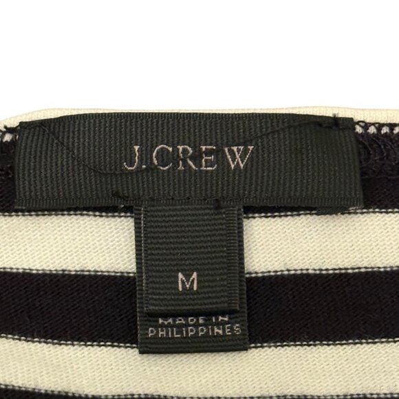 J.Crew Womens Size M Black & White Striped Ruffle Sleeve Top - Picture 3 of 8
